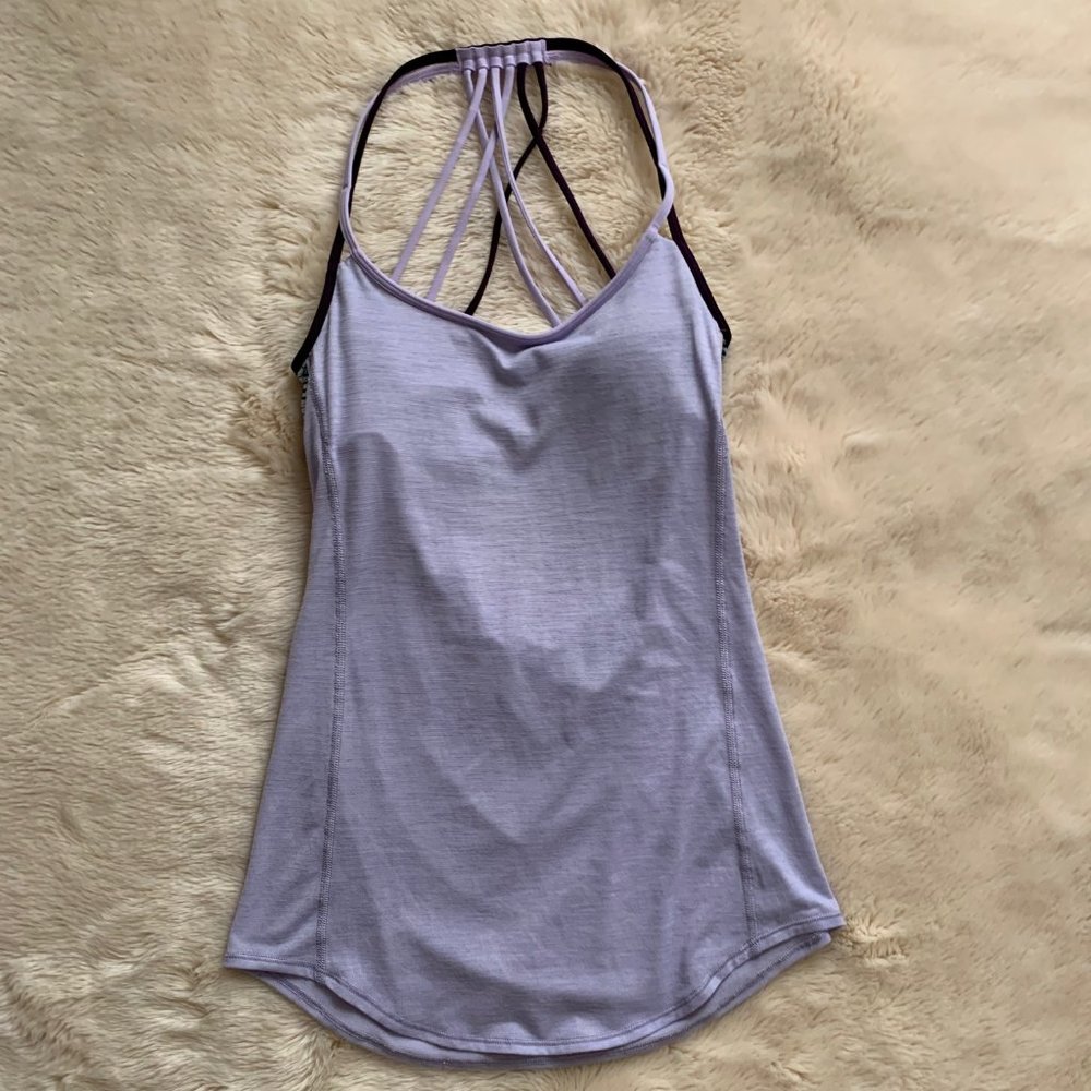 EUC Lululemon Lighten Up Tank Lilac Blurry Belle 4 - Picture 5 of 16